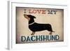 Dachshund Longboards - Love v1-Ryan Fowler-Framed Art Print