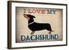 Dachshund Longboards - Love v1-Ryan Fowler-Framed Art Print