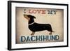 Dachshund Longboards - Love v1-Ryan Fowler-Framed Art Print
