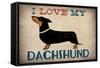 Dachshund Longboards - Love v1-Ryan Fowler-Framed Stretched Canvas