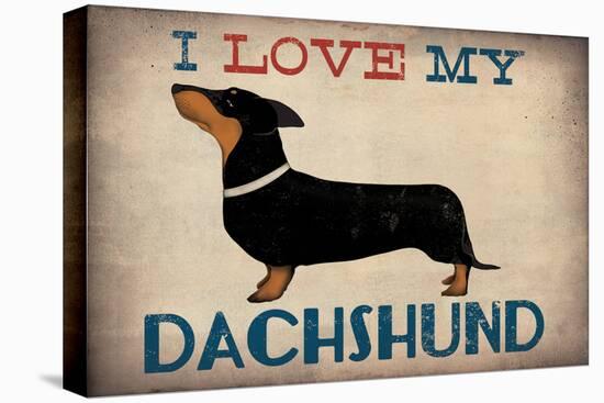 Dachshund Longboards - Love v1-Ryan Fowler-Stretched Canvas