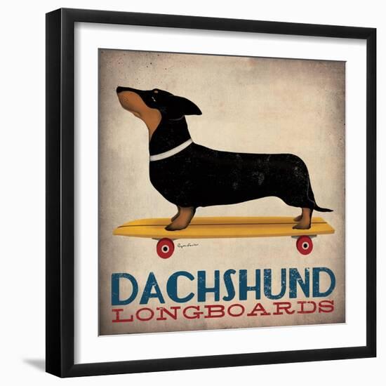 Dachshund Longboards-Ryan Fowler-Framed Premium Giclee Print