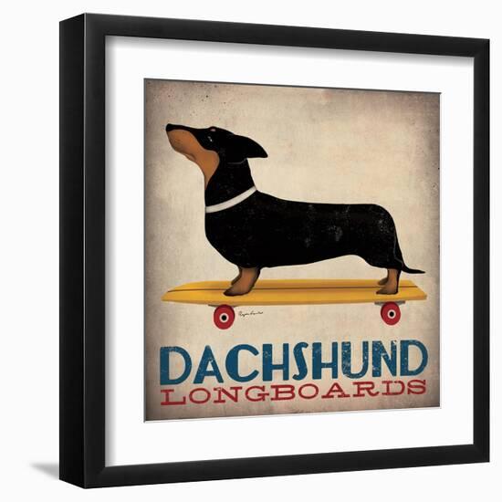 Dachshund Longboards-Ryan Fowler-Framed Art Print