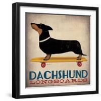 Dachshund Longboards-Ryan Fowler-Framed Art Print