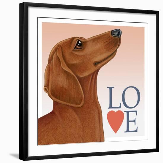 Dachshund Love-Tomoyo Pitcher-Framed Giclee Print