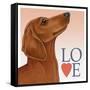 Dachshund Love-Tomoyo Pitcher-Framed Stretched Canvas