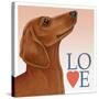 Dachshund Love-Tomoyo Pitcher-Stretched Canvas