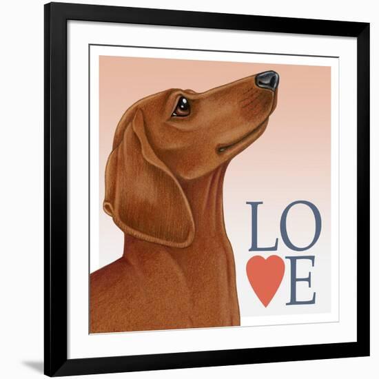 Dachshund Love-Tomoyo Pitcher-Framed Giclee Print