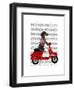 Dachshund on a Moped-Fab Funky-Framed Art Print