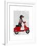 Dachshund on a Moped-Fab Funky-Framed Art Print