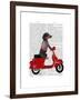 Dachshund on a Moped-Fab Funky-Framed Art Print