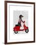 Dachshund on a Moped-Fab Funky-Framed Art Print