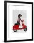 Dachshund on a Moped-Fab Funky-Framed Art Print