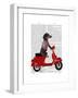 Dachshund on a Moped-Fab Funky-Framed Art Print