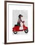 Dachshund on a Moped-Fab Funky-Framed Art Print