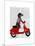 Dachshund on a Moped-Fab Funky-Mounted Art Print