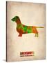 Dachshund Poster 2-NaxArt-Stretched Canvas