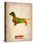 Dachshund Poster 2-NaxArt-Stretched Canvas