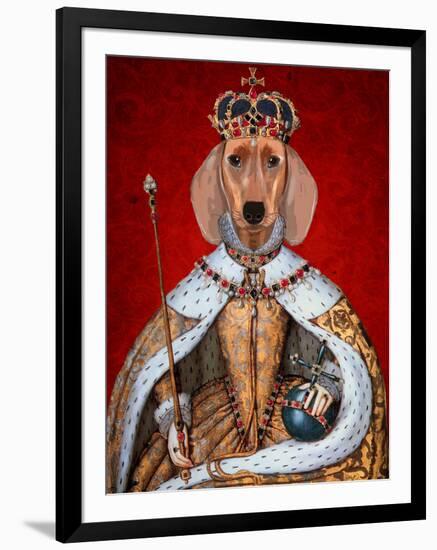 Dachshund Queen-Fab Funky-Framed Art Print