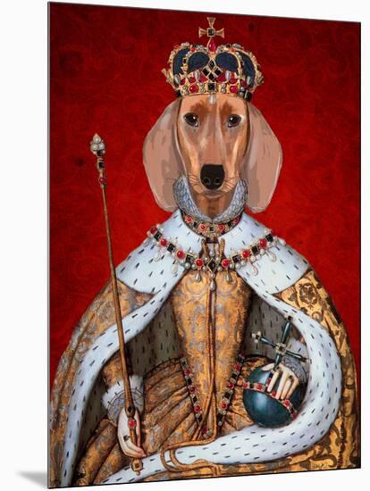 Dachshund Queen-Fab Funky-Mounted Art Print