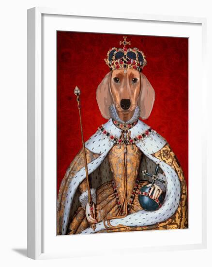 Dachshund Queen-Fab Funky-Framed Art Print