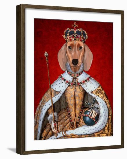 Dachshund Queen-Fab Funky-Framed Art Print