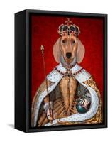 Dachshund Queen-Fab Funky-Framed Stretched Canvas