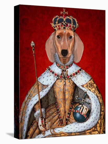 Dachshund Queen-Fab Funky-Stretched Canvas