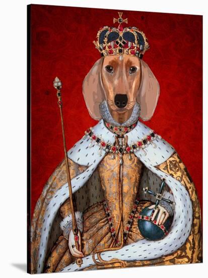 Dachshund Queen-Fab Funky-Stretched Canvas