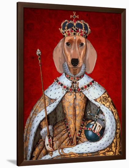 Dachshund Queen-Fab Funky-Framed Art Print