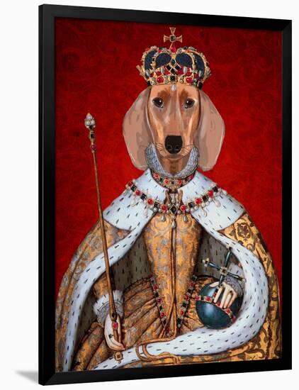 Dachshund Queen-Fab Funky-Framed Art Print