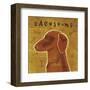 Dachshund (red) (square)-John W^ Golden-Framed Art Print