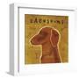 Dachshund (red) (square)-John W^ Golden-Framed Art Print