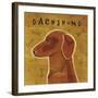 Dachshund (red) (square)-John W^ Golden-Framed Art Print