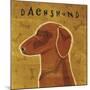 Dachshund (red) (square)-John W^ Golden-Mounted Art Print