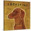 Dachshund (red) (square)-John W Golden-Stretched Canvas