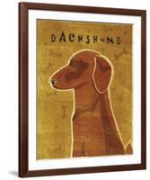 Dachshund (red)-John W^ Golden-Framed Art Print