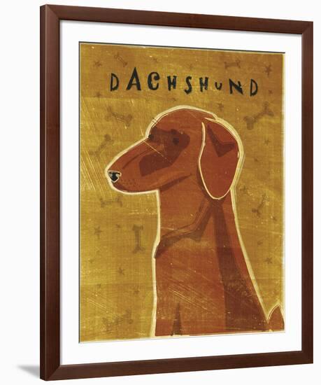 Dachshund (red)-John W^ Golden-Framed Art Print