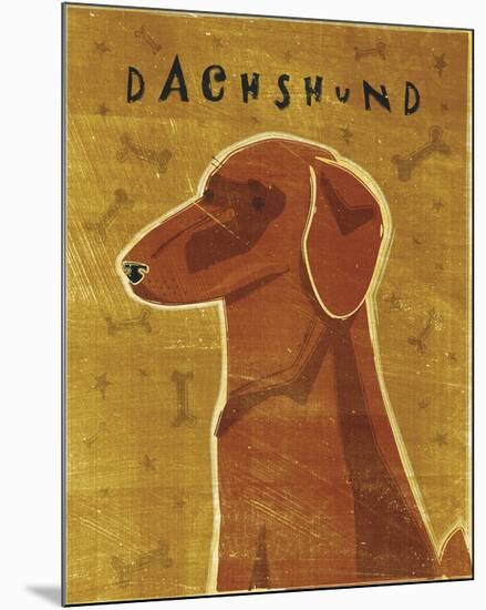 Dachshund (red)-John W^ Golden-Mounted Art Print