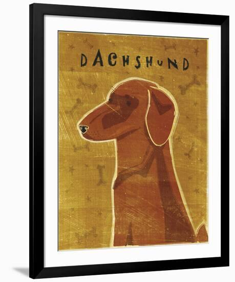 Dachshund (red)-John W^ Golden-Framed Art Print