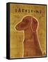 Dachshund (red)-John W Golden-Framed Stretched Canvas