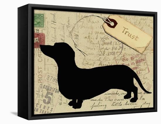 Dachshund Silhouette-NancyShumaker Pallan-Framed Stretched Canvas