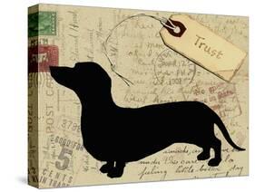 Dachshund Silhouette-NancyShumaker Pallan-Stretched Canvas