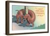 Dachshund Sniffing Own Butt, Cartoon-null-Framed Art Print