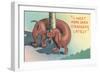 Dachshund Sniffing Own Butt, Cartoon-null-Framed Art Print