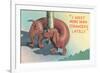 Dachshund Sniffing Own Butt, Cartoon-null-Framed Premium Giclee Print