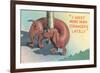 Dachshund Sniffing Own Butt, Cartoon-null-Framed Premium Giclee Print