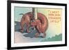 Dachshund Sniffing Own Butt, Cartoon-null-Framed Premium Giclee Print