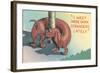 Dachshund Sniffing Own Butt, Cartoon-null-Framed Art Print