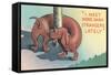 Dachshund Sniffing Own Butt, Cartoon-null-Framed Stretched Canvas